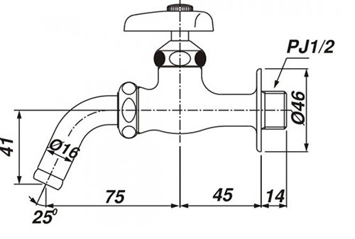 bản vẽ kỹ thuật vòi chậu nước lạnh inax lf-7r-13